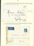 Collection de 145 plis "Le courrier des marins français pendant la seconde guerre mondiale". On note CPFM avec cachet "Censored DE Sénégalais french navy" (nov 44), nombreuses agences embarquées dont cuirassé l'Océan, cr