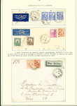 Collection de 145 plis "Le courrier des marins français pendant la seconde guerre mondiale". On note CPFM avec cachet "Censored DE Sénégalais french navy" (nov 44), nombreuses agences embarquées dont cuirassé l'Océan, cr