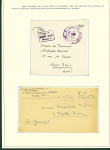 Collection de 145 plis "Le courrier des marins français pendant la seconde guerre mondiale". On note CPFM avec cachet "Censored DE Sénégalais french navy" (nov 44), nombreuses agences embarquées dont cuirassé l'Océan, cr