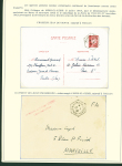 Collection de 145 plis "Le courrier des marins français pendant la seconde guerre mondiale". On note CPFM avec cachet "Censored DE Sénégalais french navy" (nov 44), nombreuses agences embarquées dont cuirassé l'Océan, cr