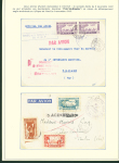 Collection de 145 plis "Le courrier des marins français pendant la seconde guerre mondiale". On note CPFM avec cachet "Censored DE Sénégalais french navy" (nov 44), nombreuses agences embarquées dont cuirassé l'Océan, cr