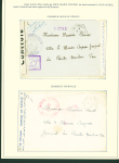 Collection de 145 plis "Le courrier des marins français pendant la seconde guerre mondiale". On note CPFM avec cachet "Censored DE Sénégalais french navy" (nov 44), nombreuses agences embarquées dont cuirassé l'Océan, cr