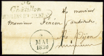 Double cursive "56 Chatillon Moulins Engilbert" + dateur A (1830), ind 21. TB