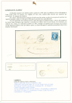 N°14, petit BDF avec piquage de Clamecy, OBL PC 876 + T15 Clamecy (13 sept 1861) sur lettre avec arrivée Commentry. TB. Certificat Robineau, cote Yvert 8000€