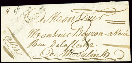 Lettre avec double cursive "56 Lurcy St Pierre le Moutier", ind 18. TB