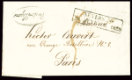 Lettre avec cachet rect d'essai "Nevers 56 10 février 1828", ind 24. RR et TB