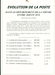 Sélection de 129 lettres classiques sur l'évolution de la poste dans le département de la Nièvre entre 1849 et 1876 joliment présentée sur feuilles d'exposition. Bonne qualité. On note un n°21 OBL "OR" sur lettre d'Anlez