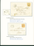 Sélection de 129 lettres classiques sur l'évolution de la poste dans le département de la Nièvre entre 1849 et 1876 joliment présentée sur feuilles d'exposition. Bonne qualité. On note un n°21 OBL "OR" sur lettre d'Anlez