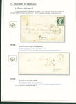 Sélection de 129 lettres classiques sur l'évolution de la poste dans le département de la Nièvre entre 1849 et 1876 joliment présentée sur feuilles d'exposition. Bonne qualité. On note un n°21 OBL "OR" sur lettre d'Anlez