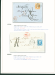 Sélection de 129 lettres classiques sur l'évolution de la poste dans le département de la Nièvre entre 1849 et 1876 joliment présentée sur feuilles d'exposition. Bonne qualité. On note un n°21 OBL "OR" sur lettre d'Anlez