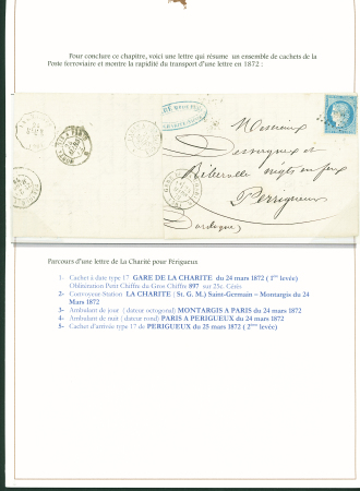 Sélection de 129 lettres classiques sur l'évolution de la poste dans le département de la Nièvre entre 1849 et 1876 joliment présentée sur feuilles d'exposition. Bonne qualité. On note un n°21 OBL "OR" sur lettre d'Anlez