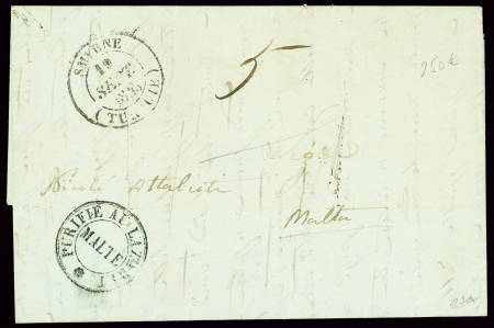 SMYRNE Lettre avec CAD T14 "Smyrne Turquie" (1843)