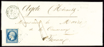 N°14 OBL losange de points "AOM" + T15 "Armées d'Orient Bau M" (1855) sur lettre datée de Sébastopol pour Agde avec taxe manuscrite 4. TB