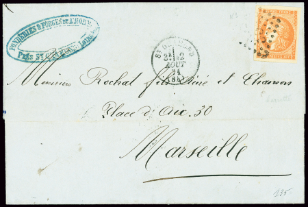 N°48 40c orange OBL GC 3540 + T16 "St Chamond (84)"