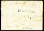 Lettre de St Aygnan (1779) avec au versio déboursé manuscrit "renvoy de l'Orient" (L16), ind 19. TB