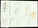 Lettre de Port au Prince pour Bordeaux avec marque d'entrée "Col par Lorient" (1790 - L12) et au verso mention manuscrite "acheminée par vos très humbles serveurs A. Longayrou & Cie", ind 16+. TB