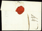 Lettre de Lorient pour Philadelphie transportée par le paquebot "Courrier de l'Europe" avec MP "Paq Lorient" (1786 - L n°13), ind 29. Très rare