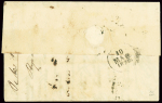 Lettre de Cayenne (1829) pour Nantes avec marque rouge "Guyane Française" + MP encadrée "Pays d'Otremer par L'Orient" + dateur "A" (9 mars 1829 - Salles n°102), ind 19. TB