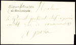Révolution de 1848 : lettre d'un déporté politique à Lorient adressée à Paris avec marque cursive "Président de la Commission des prisons politiques" (23.9.1848). TB