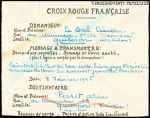 Deuxième guerre mondiale : message Croix-Rouge de fortune de Quiberon (8 fev 1945) pour Quimper (Poche de Lorient). Rare et TB