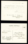 Lot de 9 plis de la seconde guerre mondiale dont FM 10 OBL Le Palais sur lettre d'un réfugié espagnol, 2 avis de capture d'un PG français au camp de Coëtquidan (juillet - aout 1940), n°517, faux timbre Pétain de Gaulle O