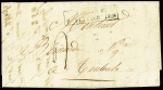 Lettre avec CAD rect d'essai "Tarbes 63 8 février 1828" (ind 24). B/TB