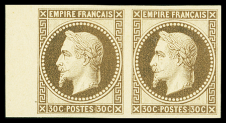 N°30c 30c brun, impression fine Rothschild, non dentelé,