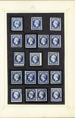 N°14 20c bleu, sélection de 105 exemplaires choisis