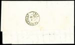 N°3 OBL grille + T15 "Courçon d'Aunis" (1850) sur lettre, ind 19. Jolie pièce