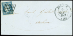 N°4 OBL grille + T13 Jonzac (1851) sur lettre, ind 20. TB