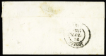 N°3 OBL grille + T14 Mirambeau (1850) sur lettre, ind 17. Jolie pièce