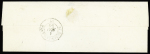 N°4 OBL grille + T15 Mirambeau (1851) sur lettre, ind 16. TB