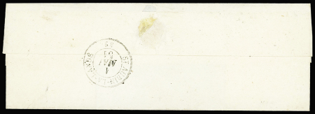 N°4 OBL grille + T15 Mirambeau (1851) sur lettre, ind 16. TB