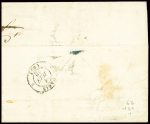 N°3 OBL grille + T14 Montendre (1850) sur lettre, ind 20. TB