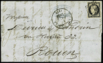 N°3 OBL grille + T13 La Rochelle (17 janv 49) sur lettre, ind 18. TB