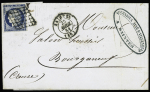 2 lettres AFF n°4 OBL grille + 15 Saintes (1850 et 51), ind 10 chacune. TB