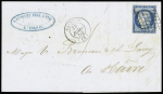 2 lettres AFF n°4 OBL grille + 15 Saintes (1850 et 51), ind 10 chacune. TB