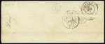 2 lettres : n°3 OBL grille + T14 Saujon (1849) et n°4 OBL grille + T15 Saujon (1851), ind 17 et ind 15. TB