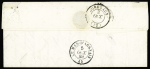 N°3 OBL grille + cursive "16 St Fort" + T15 "St Fort" + T15 St Genis de Saintonge, ind 23 sur lettre. TB