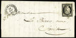 N°3 OBL grille + cursive "16 St Fort" + T15 St Genis de Saintonge sur lettre, ind 23. TB