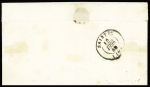 N°3 OBL grille + T15 "ST Genis de Saintonge" (1849) sur lettre, ind 17. TB