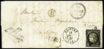 N°3 OBL grille + cursive "16 ST Hilaire de Saintonge" (1849) + dateur B + boite rurale "B" d'Ecoyeux sur lettre, ind 23. TB