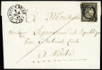 N°3 OBL grille + T15 St Martin de Ré (1849) sur lettre, ind 15. TB