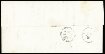 N°3 OBL grille + T14 St Savinien (1850) sur lettre, ind 18. TB