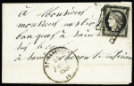 N°3 OBL grille + T14 St Savinien (1849) sur lettre, ind 18. TB