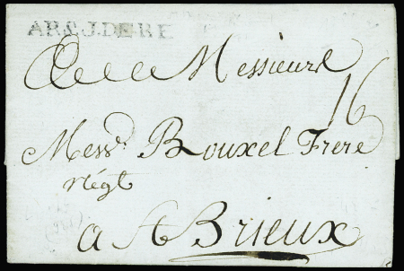 Lettre avec MP "Ars J de Rhé" (L1 - 1786), ind 18. TB