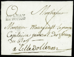 Lettre avec MP "Aulnay en Poitou" (L1 - 1783), ind 22. Rare et TB