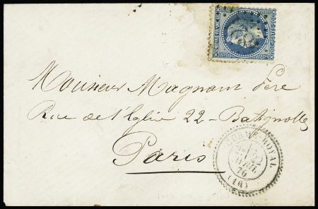 N°29 OBL GC 4821 + T24 Corme Royal (1870) sur lettre, ind 20. TB