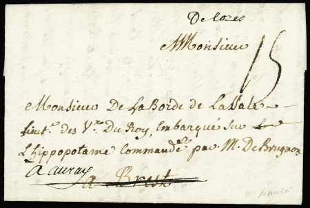 Marque manuscrite "De Cozes" (1772 - L n°1), ind 20. TB