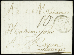 Lettre de Port au Prince (Saint Domingue) pour Royan avec marque ovale avec fleurs de lys "Colonies par la flotte, (L6) (1776), ind 21. TB